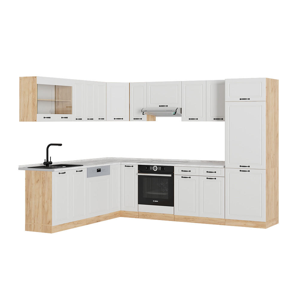 Vicco Eckküche Weiß, Eiche 287x206.8x60 cm