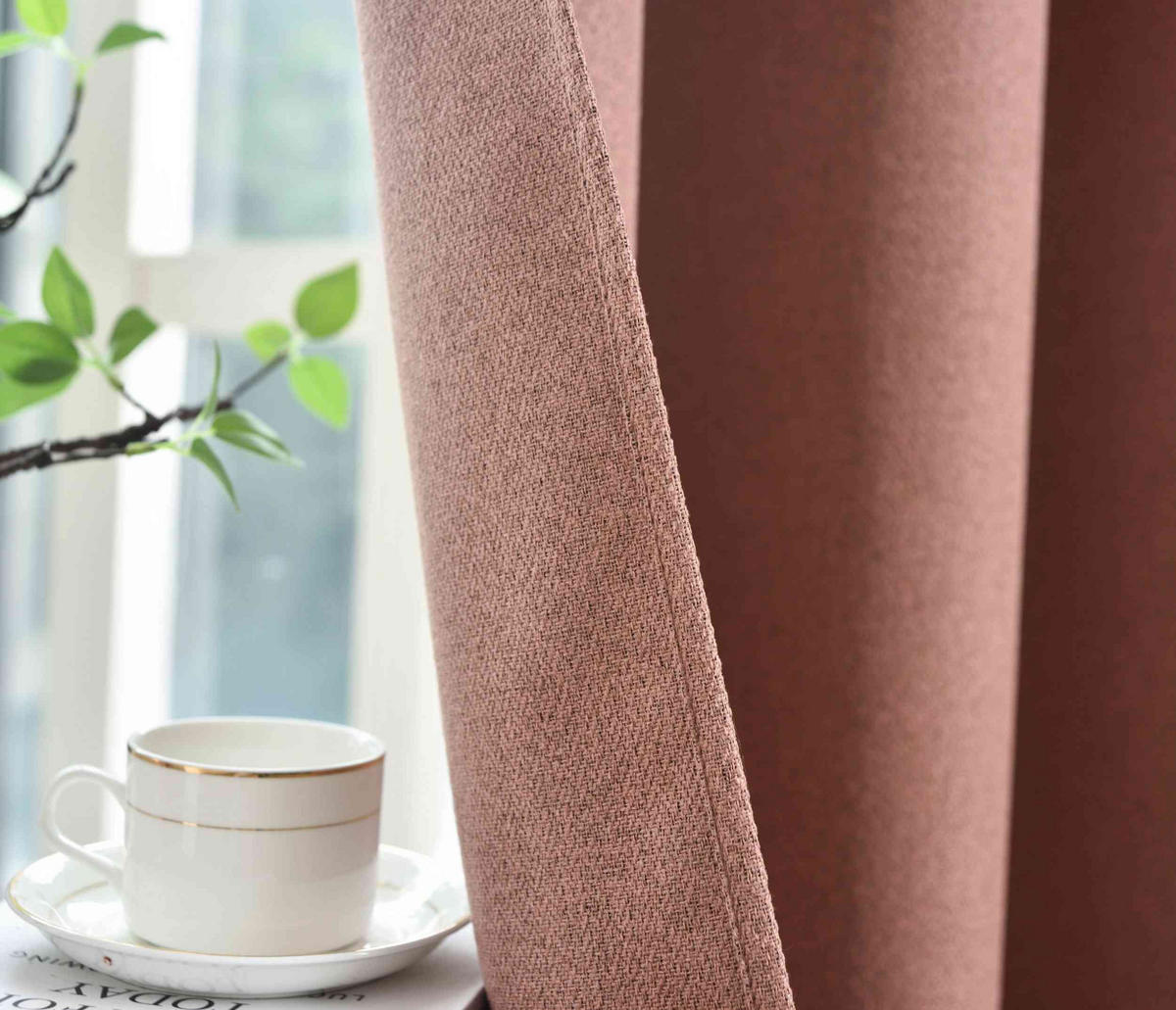 VORHANG 2ER SET »München Dark« HxB 225x145 cm Altrosa - Altrosa, Textil (145/225cm) - Gardinenbox