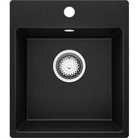 SPÜLBECKEN Riga Easy, 2-er set Schwarz Metallic 38/44 cm 1 Becken + Ablauf-Set ab 40er Unterschrank - Chromfarben/Schwarz Hochglanz, Kunststoff (38/19/44cm) - Primagran