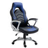 CHEFSESSEL Lederlook schwarz/blau - Blau/Schwarz, Kunststoff/Textil (65/107/72cm) - CLP