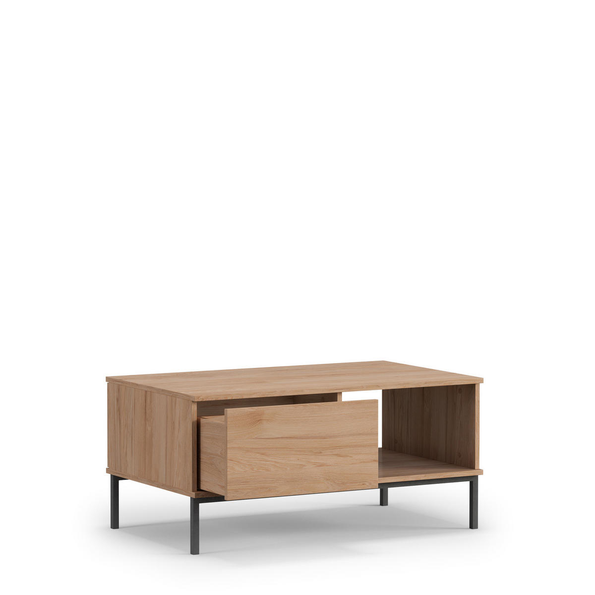 COUCHTISCH Dallas 100x60 cm Weiß - Schwarz/Weiß, Holzwerkstoff/Metall (60/100/47cm) - Ravio