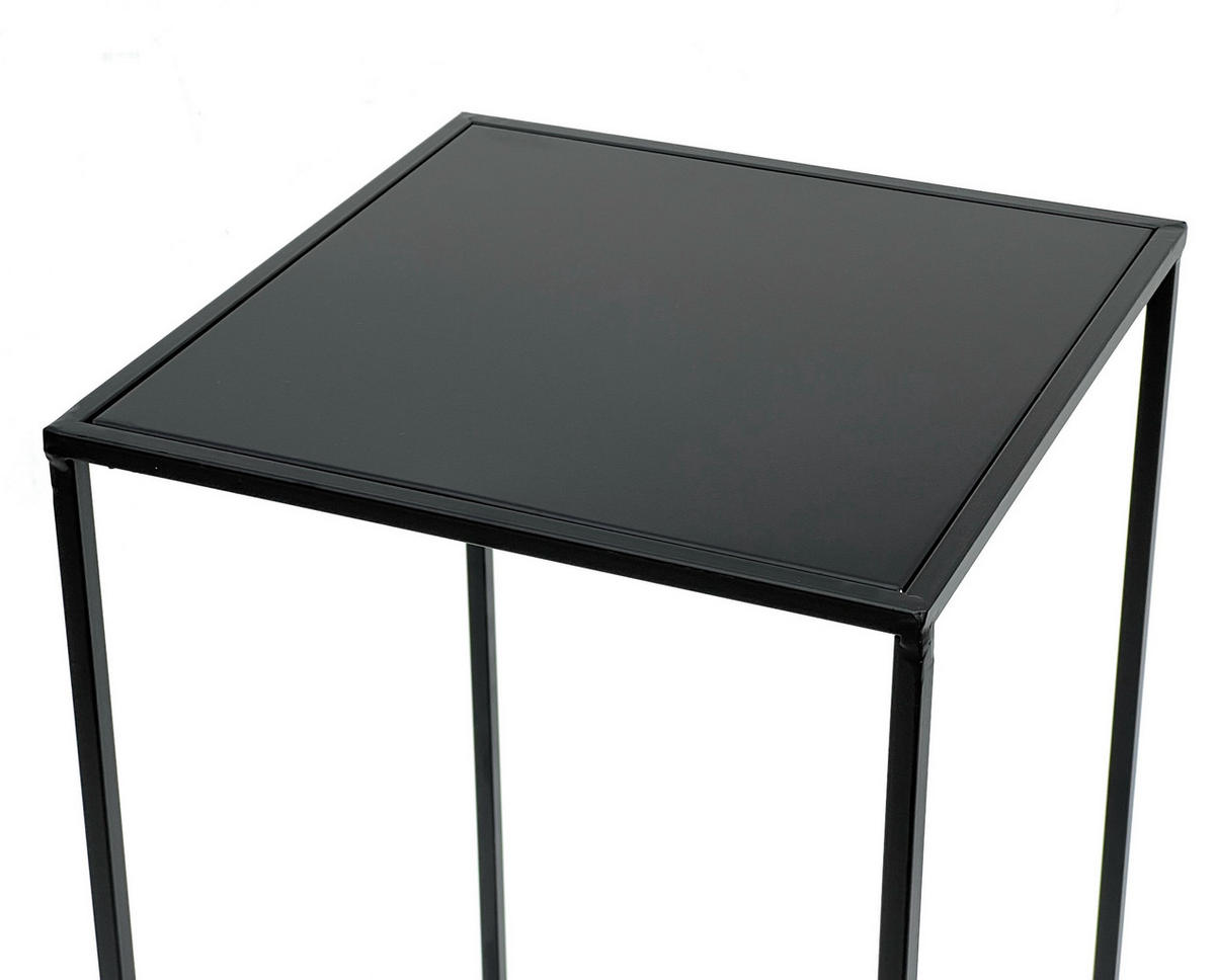 BLUMENHOCKER Eckig Metall Schwarz 60 cm 96312 L - Schwarz, Metall (32/60/32cm) - DanDiBo