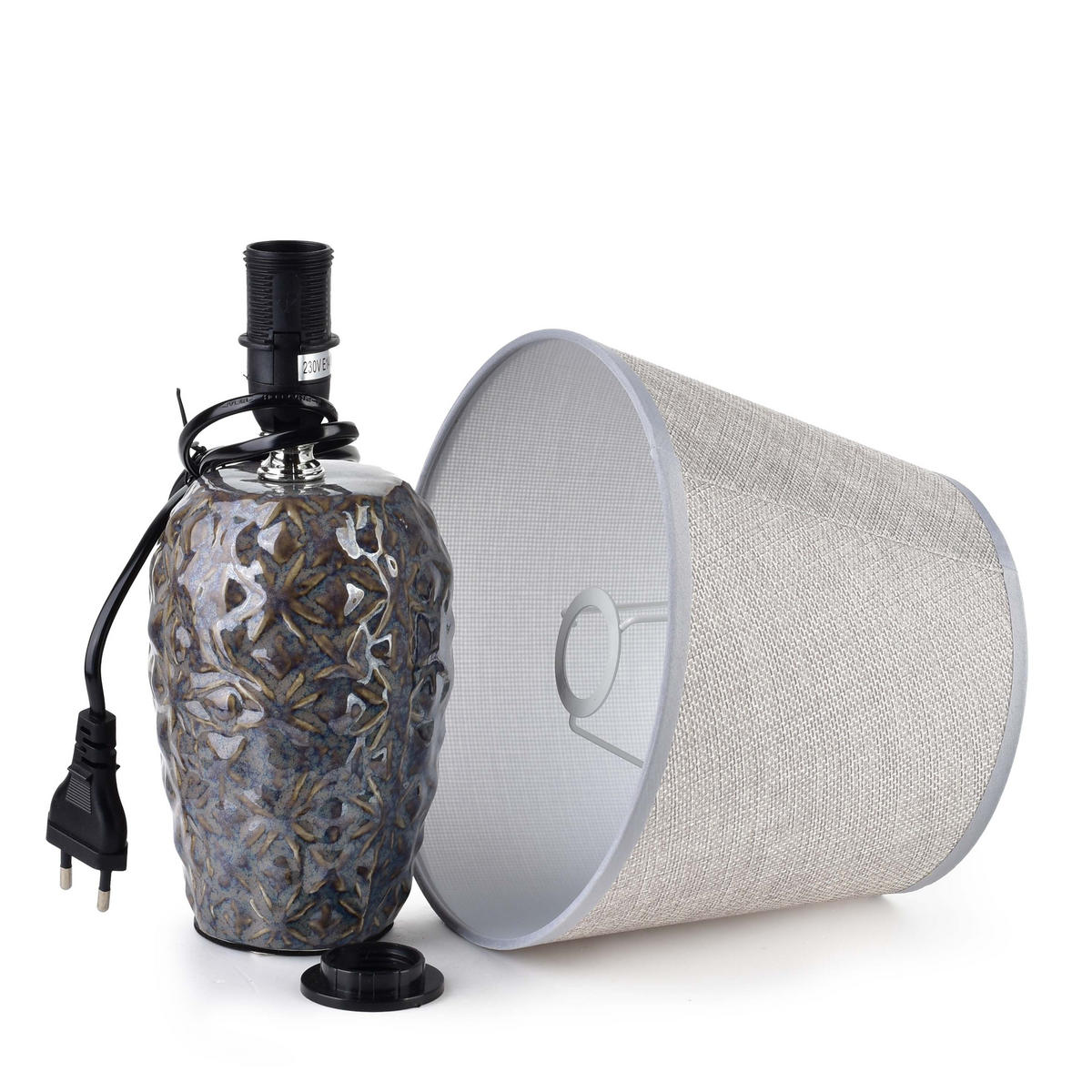 STOLNÍ LAMPA LETI RUSTIC, keramika, hnědá - hnědá, keramika (9/9/31cm) - Mondex