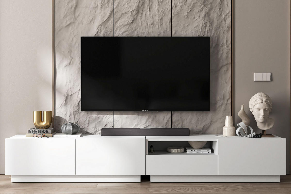 TV-SCHRANK Enjoy Weiß matt Loft Schublade 120 cm - Weiß, Holzwerkstoff (120/37/35cm) - Meble Lindner