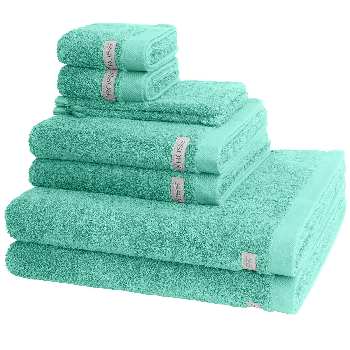 FROTTIERSET Sinfonie 8-teilig - Türkis, Textil (50/100cm) - Ross