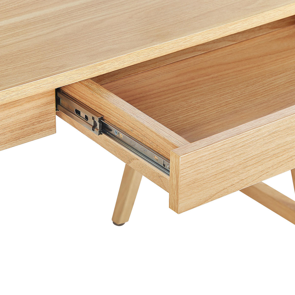 SCHREIBTISCH heller Holzfarbton 120/70/75 cm Sheslay - Hellgrau, Holzwerkstoff (70/120/75cm) - Beliani