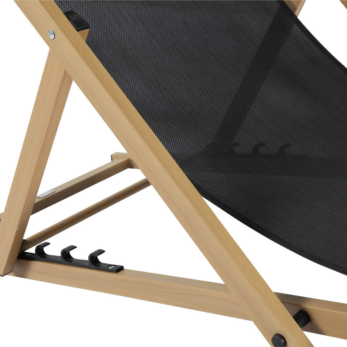 LIEGESTUHL 2-tlg., Schwarz - Schwarz, Metall (61/74/102cm) - Oviala