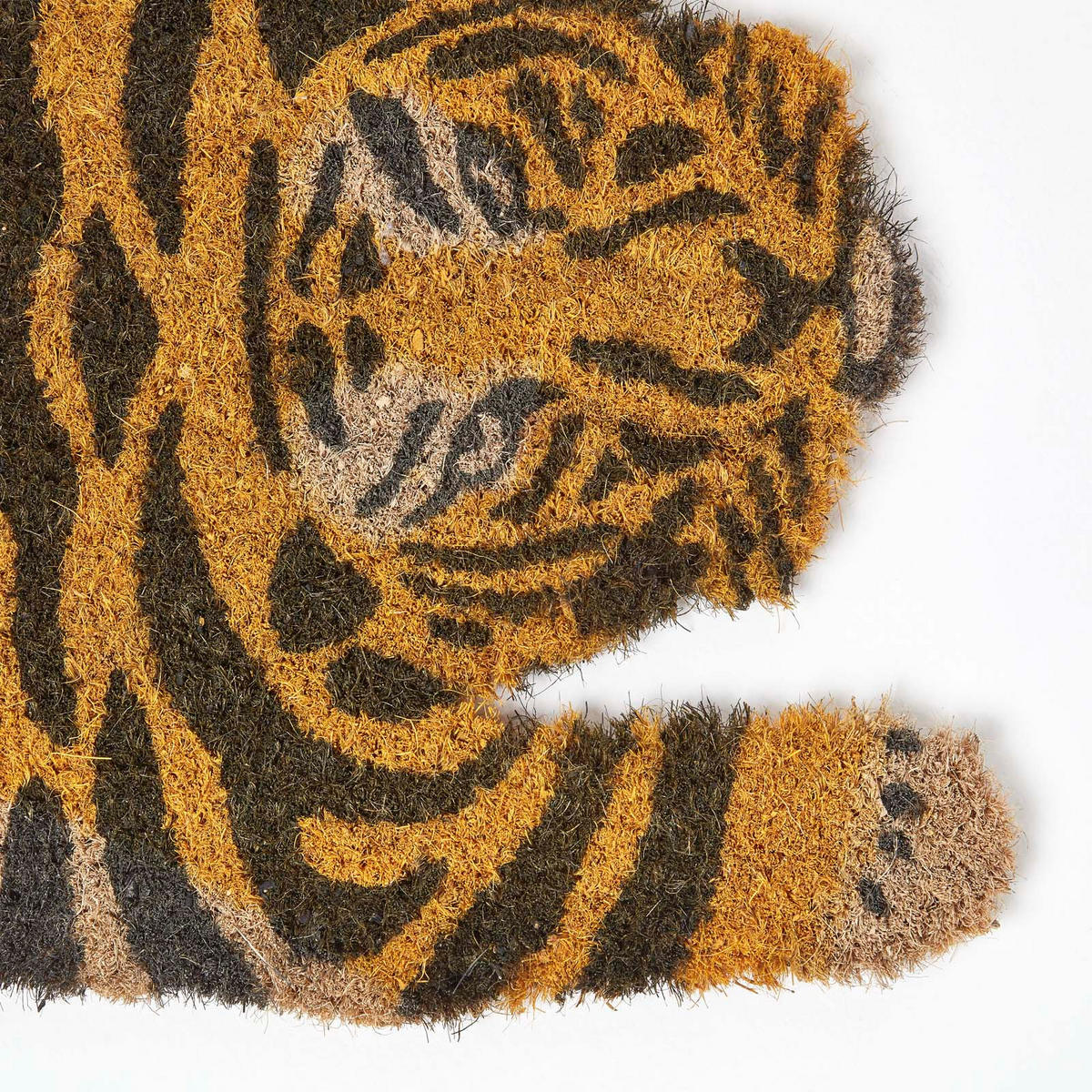 FUSSMATTE Tiger, Kokos 37/74 cm - Orange, Naturmaterialien (37/74cm) - Homescapes