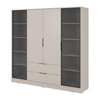 SCHRANK Kaschmir ELLY Mit Regalen Und Schubladen - Kaschmir/Beige, Holzwerkstoff (206/200/51cm) - Sepro Meble