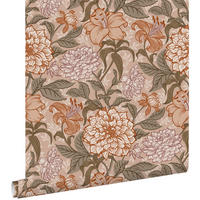 TAPETE Blumenmuster 53 cm x 10.05 m - Terracotta, Papier (53/1000cm) - ESTAhome