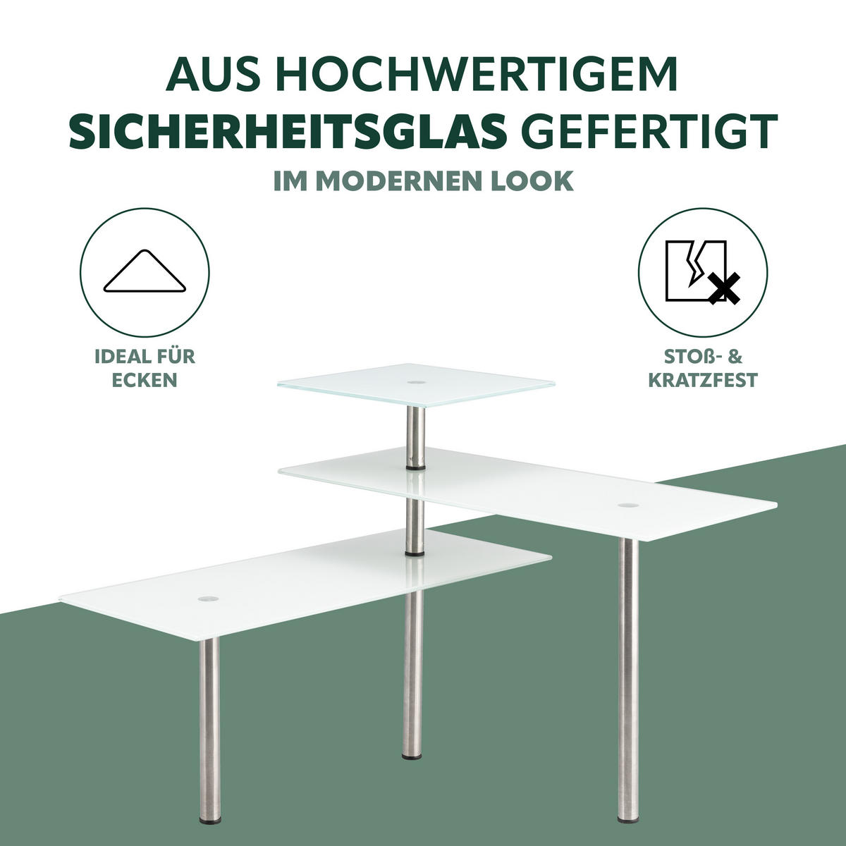 ECKREGAL, weiß - Weiß, Glas (45/35/42cm) - bremermann