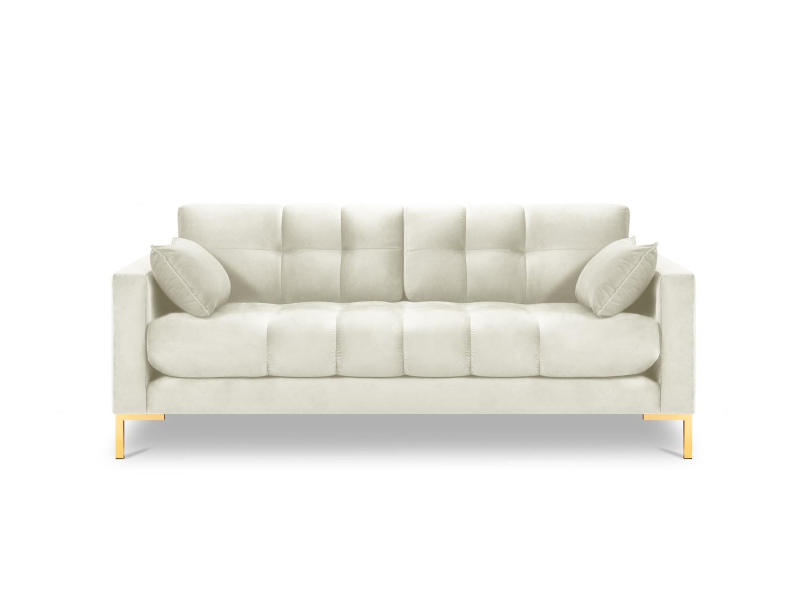 SOFA Mamaia aus Samt leichtes beige 2 Sitzplätze - Creme, Textil (92/75/152cm) - Micadoni