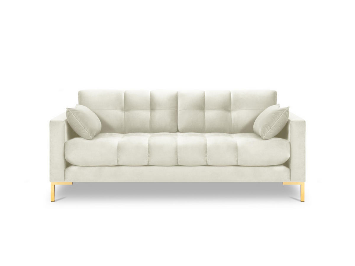 SOFA Mamaia aus Samt leichtes beige 2 Sitzplätze - Creme, Textil (92/75/152cm) - Micadoni