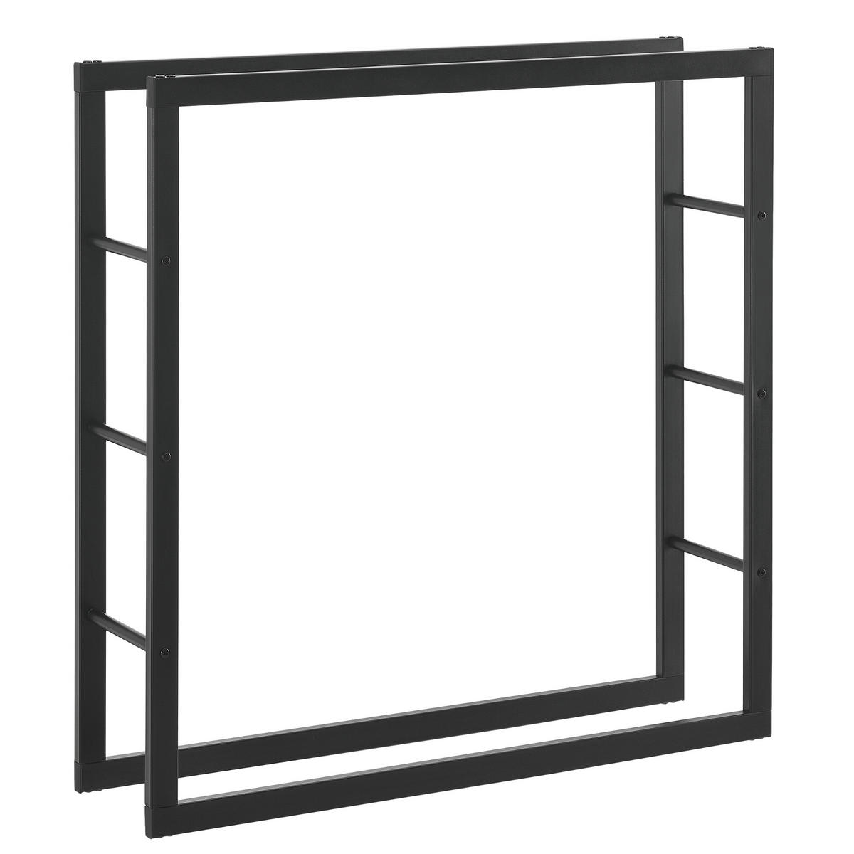 KAMINHOLZREGAL Täby - Schwarz, Metall (100/100/25cm) - [en.casa]
