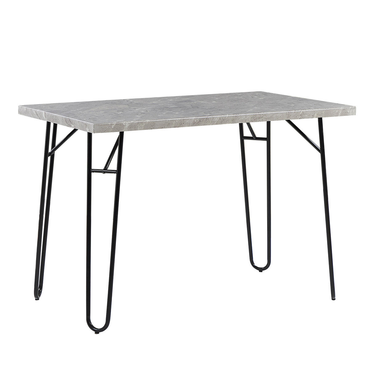 ESSGRUPPE Marmor Optik Grau 4-Sitzer 110/70 cm Kempton - Grau, Holzwerkstoff (110/76/70cm) - Beliani