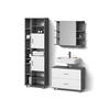 BADMÖBEL-SET Eisak Anthrazit 3 Teile, mit Hochschrank - Anthrazit/Weiß, Holzwerkstoff (80/60/33cm) - Livinity®