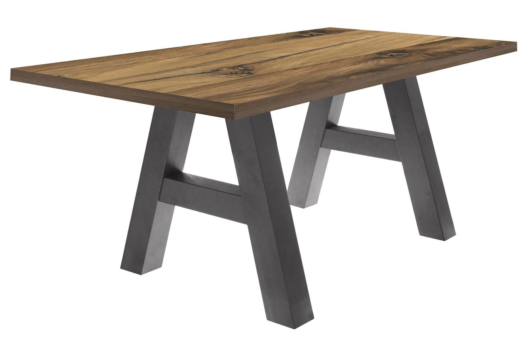 ESSZIMMERTISCH Elia 4 180 x 90 x 75 Esstisch Graphit/Plankeneiche - Alteiche, Holz (180/90/75cm) - 58aufmkessel