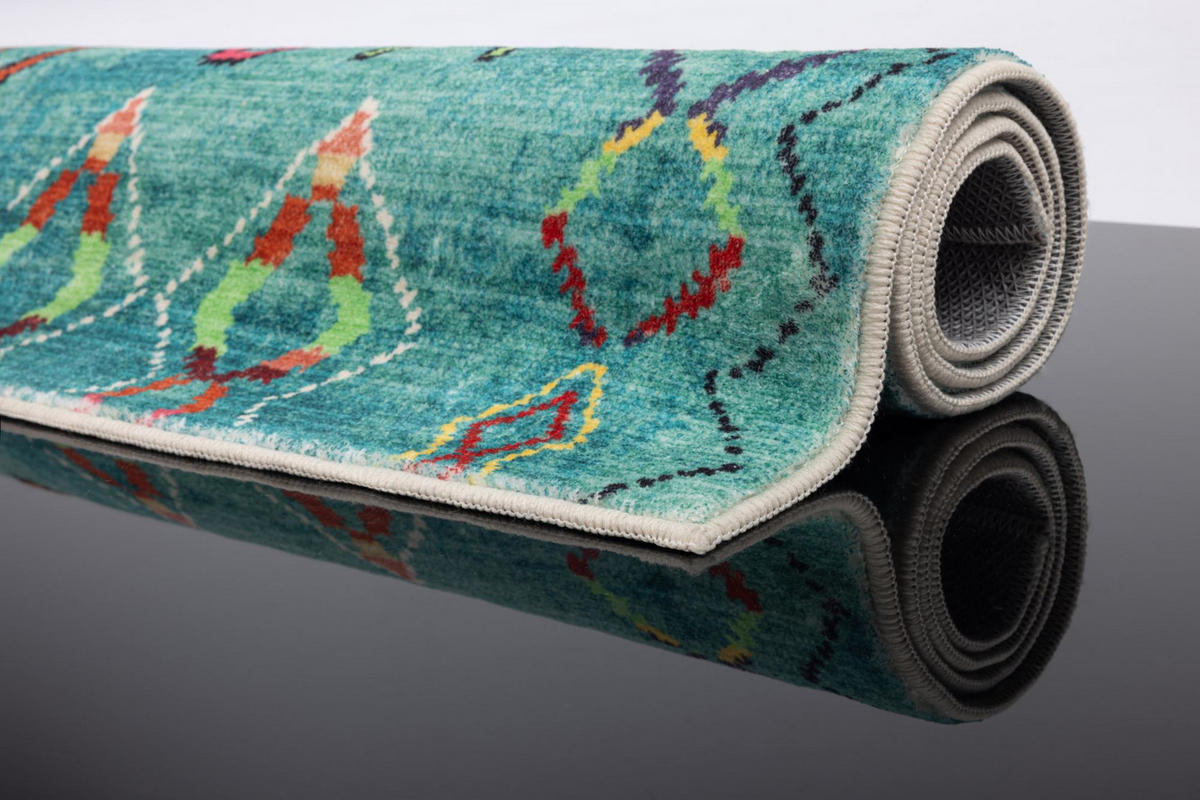 BADTEPPICH Ariella Türkis 60x100 cm - Türkis, Textil (60/100cm) - Gino Falcone