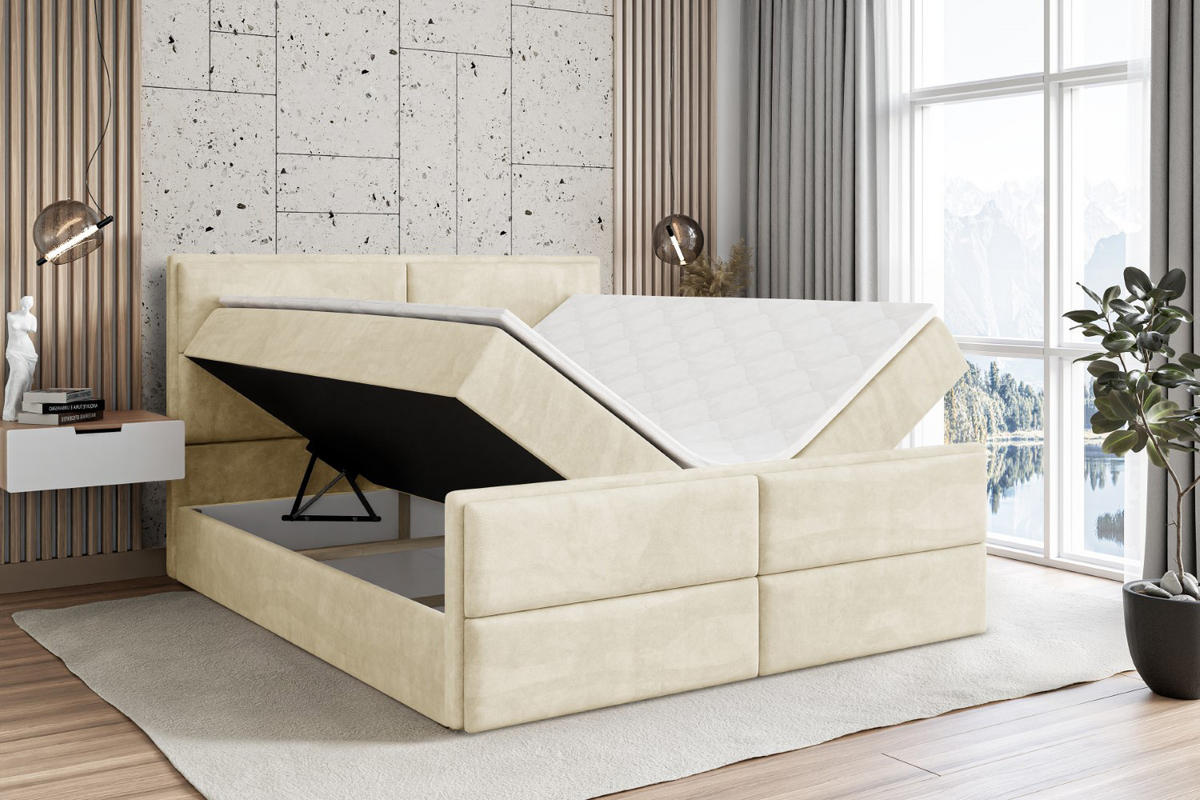 BOXBETT AURA-Z - 120 x 200 - H4 - Beige - Beige, Holzwerkstoff (120/200cm) - ALTDECOR
