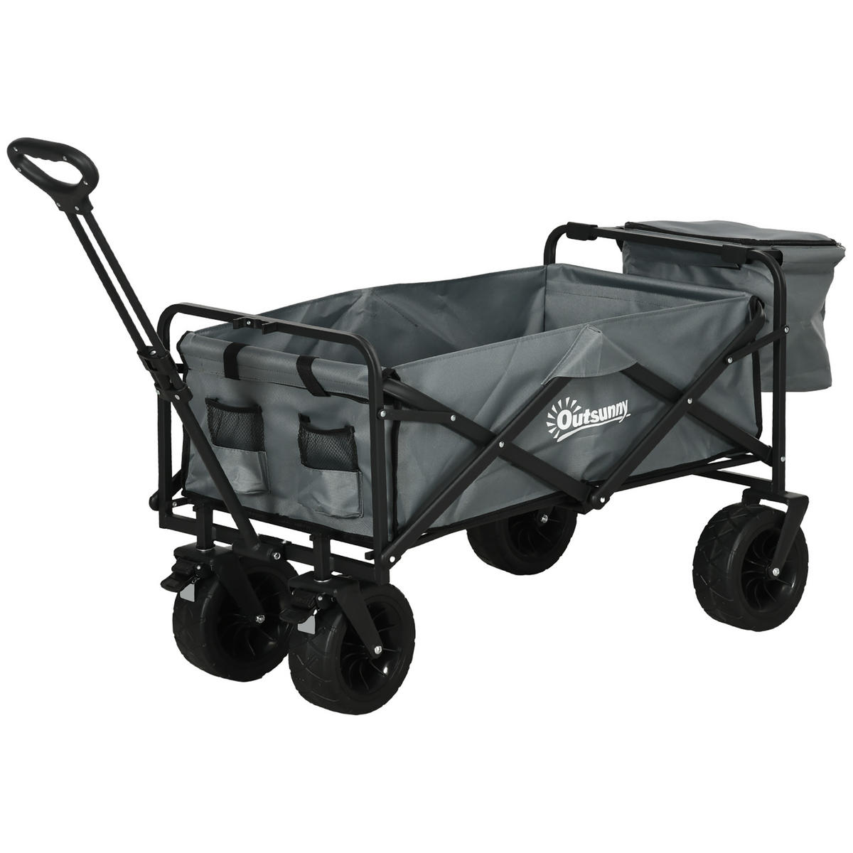 GARTENWAGEN DE-10346 klappbar mit Kühltasche Dunkelgrau - Dunkelgrau, Metall (57/100/113cm) - ComfortXL