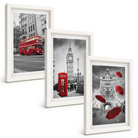 BILDER SET 3er Set - 20x30 cm Weißer Rahmen - Red Accents London - Weiß, Kunststoff (20/30cm) - TULUP