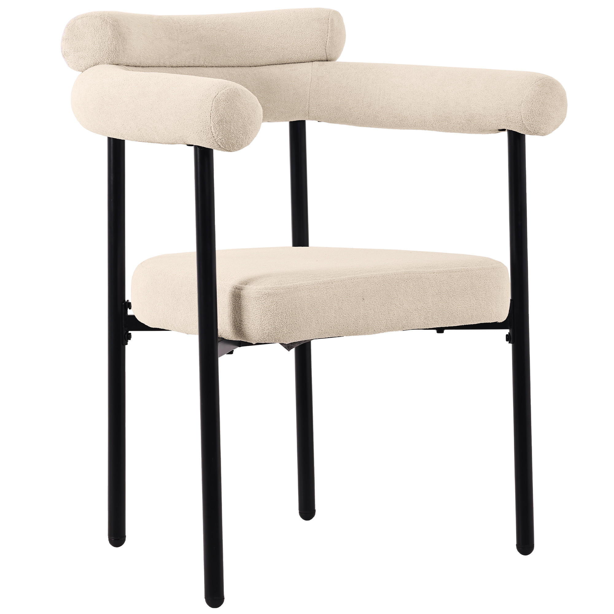 WOHNZIMMER STÜHLE 4st mit Ringsitz und Samtbezug Creme - Beige, Textil (70/84/62cm) - EVRYAE