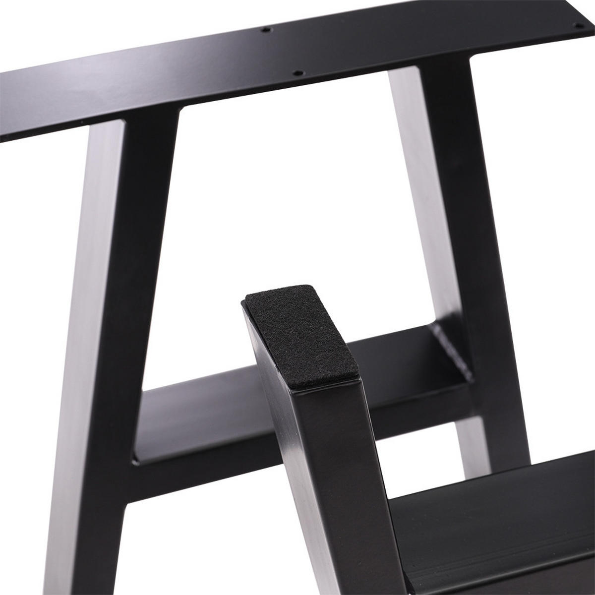TISCHBEINE 2-tlg Set 40-cm hohe trapezförmige aus Eisen in Schwarz 35 x 7 x 40 cm - Schwarz, Metall (35/40/7cm) - Livingandhome