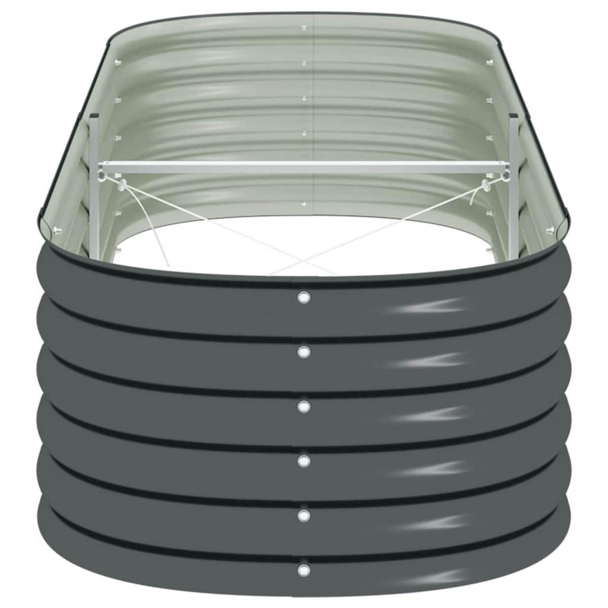 HOCHBEET 240/80/44 cm, aus Verzinkter Stahl, Grau - Grau, Metall (80/44/240cm) - vidaXL