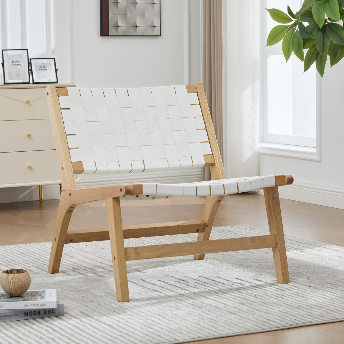 STUHL Schachbrettmuster mit Holzgestell, DE-42285, Weiß - Weiß, Holzwerkstoff (66/72/71cm) - ComfortXL