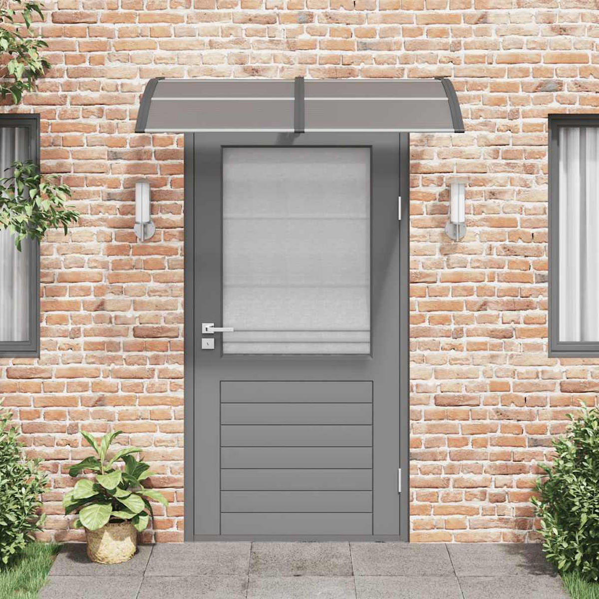 TÜRVORDACH Schwarz 150/100 Cm Polycarbonat - Schwarz, Kunststoff (100/25/150cm) - vidaXL