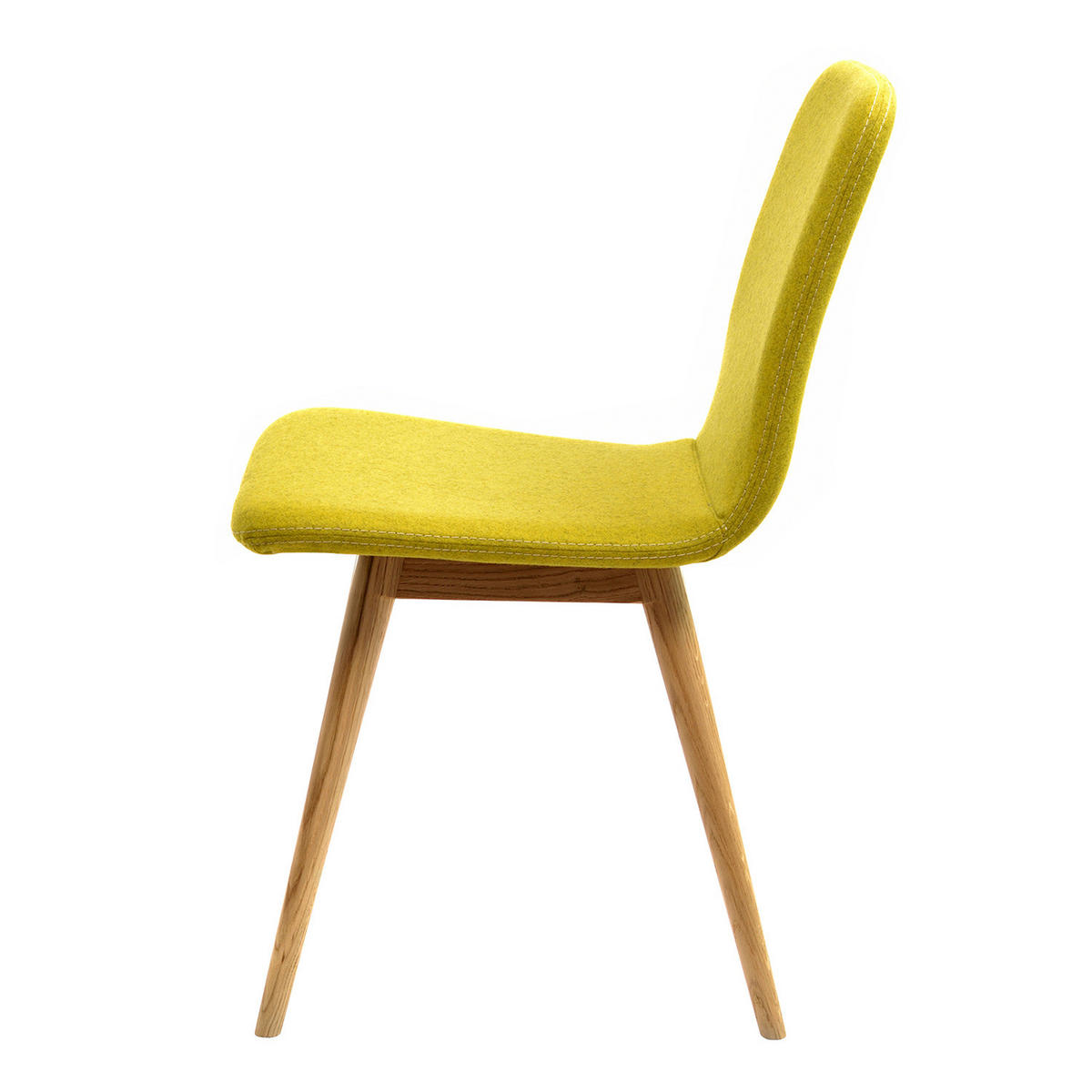 POLSTERSTUHL - 2er-Set - Eiche massiv / Stoff - Gelb, Holz/Textil (45/85/60cm) - home24