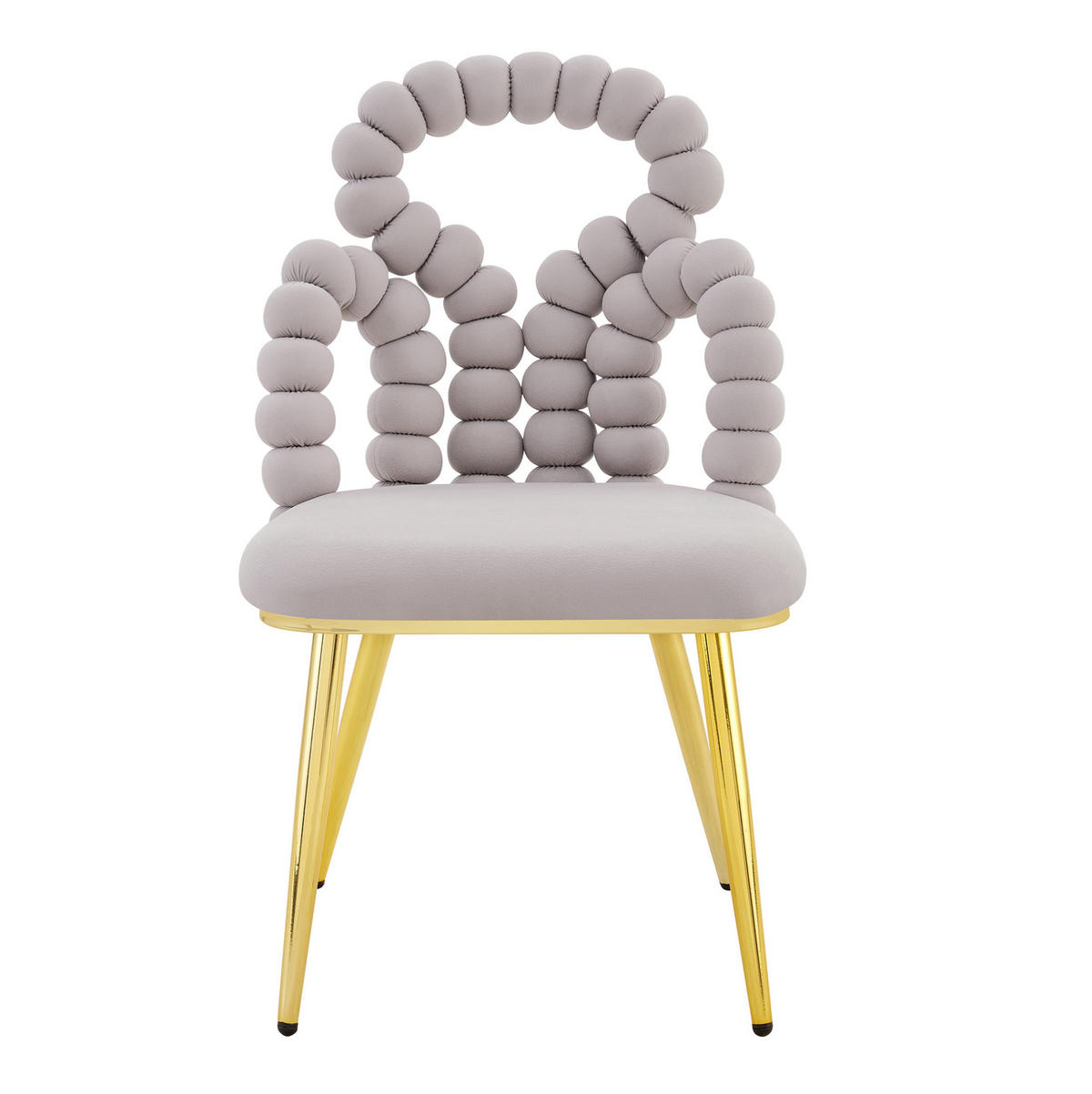 ESSZIMMERSTÜHLE 2er-Set Samt Light Gray mit Open-Back-Design - Hellgrau, Metall (50/86/48cm) - Meubliv