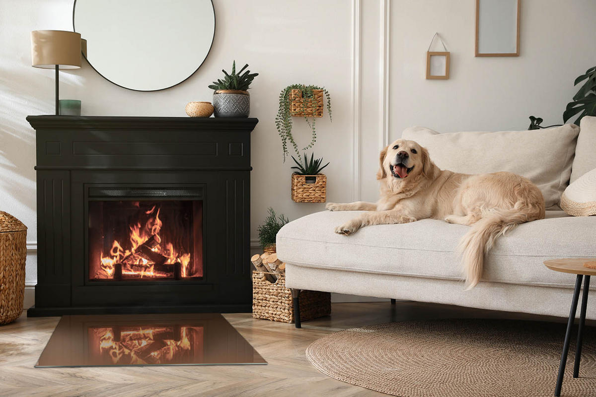 GLASPLATTE für Kamin 80x60 cm Braun - Braun, Glas (80/60/0.4cm) - ArtPrintCave