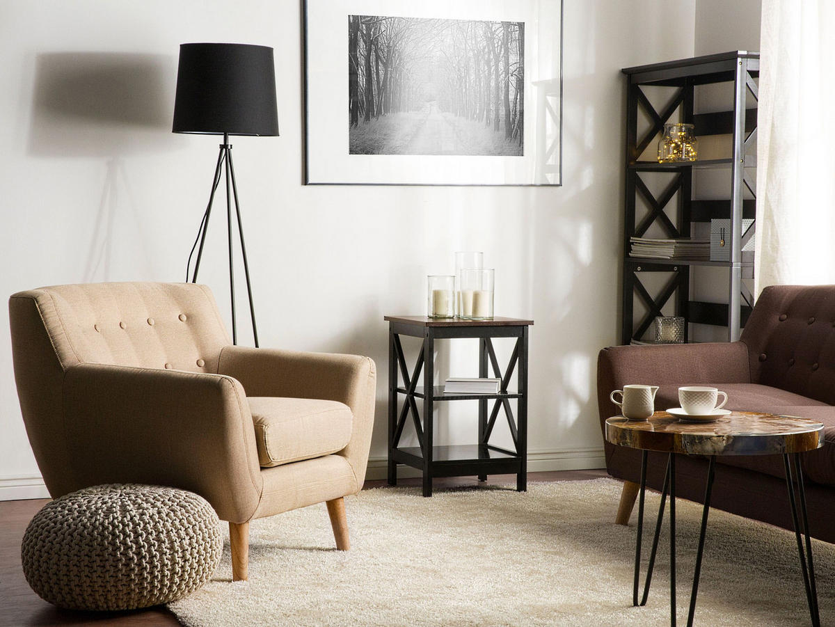 BEISTELLTISCH schwarz quadratisch 40/40 cm Foster - Schwarz, Holzwerkstoff (40/40/60cm) - Beliani