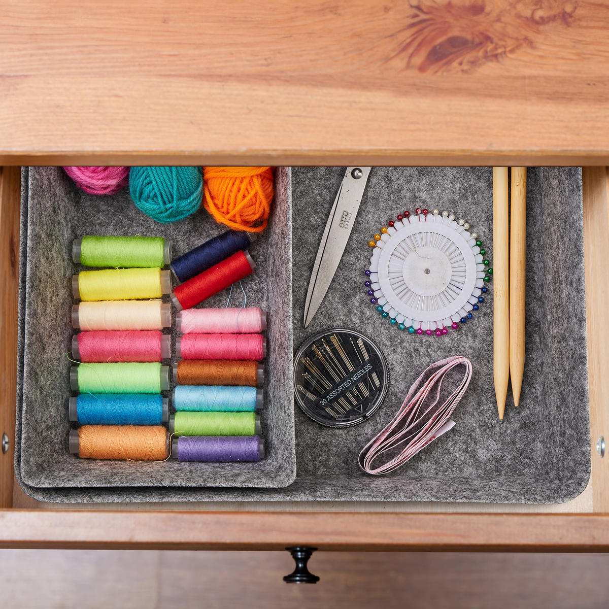 4-DIELNY organizér do zásuvky - sivá, textil (33.5/7.5/33.5cm) - Relaxdays