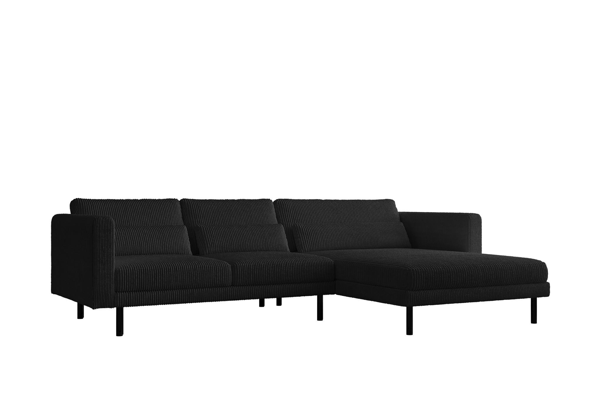Fun Möbel Ecksofa Schwarz 281x174 cm