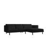 ECKSOFA Agada In Poso - Schwarz, Holzwerkstoff/Textil (281/174cm) - Fun Möbel