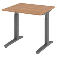 SCHREIBTISCH Serie-XB 80/80/74 cm in Nussbaumfarben/Graphitfarben - Nussbaumfarben/Graphitfarben, Holzwerkstoff (80/80/74cm) - bümö