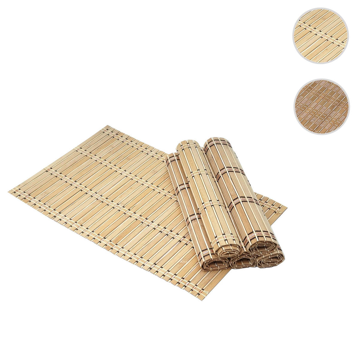 TISCHSET rechteckig Braun 6er-Set - Braun, Holz (30/45cm) - MCW