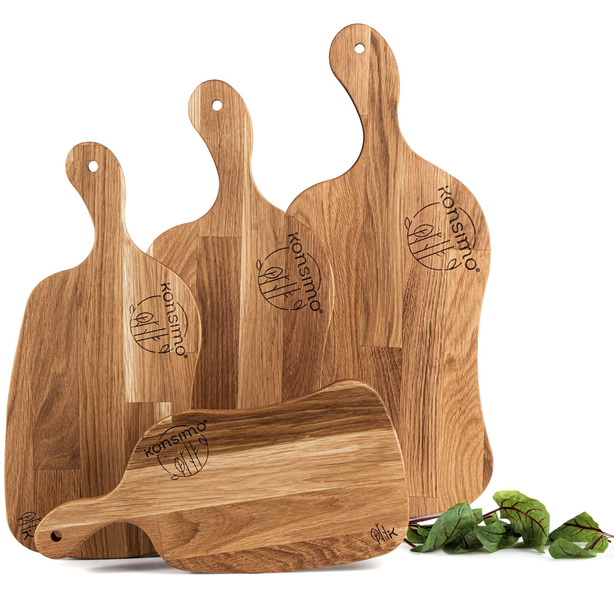 SCHNEIDEBRETT Holz Eiche geölt LIVO 4-tlg - Eichefarben, Holz (23/49cm) - KONSIMO®