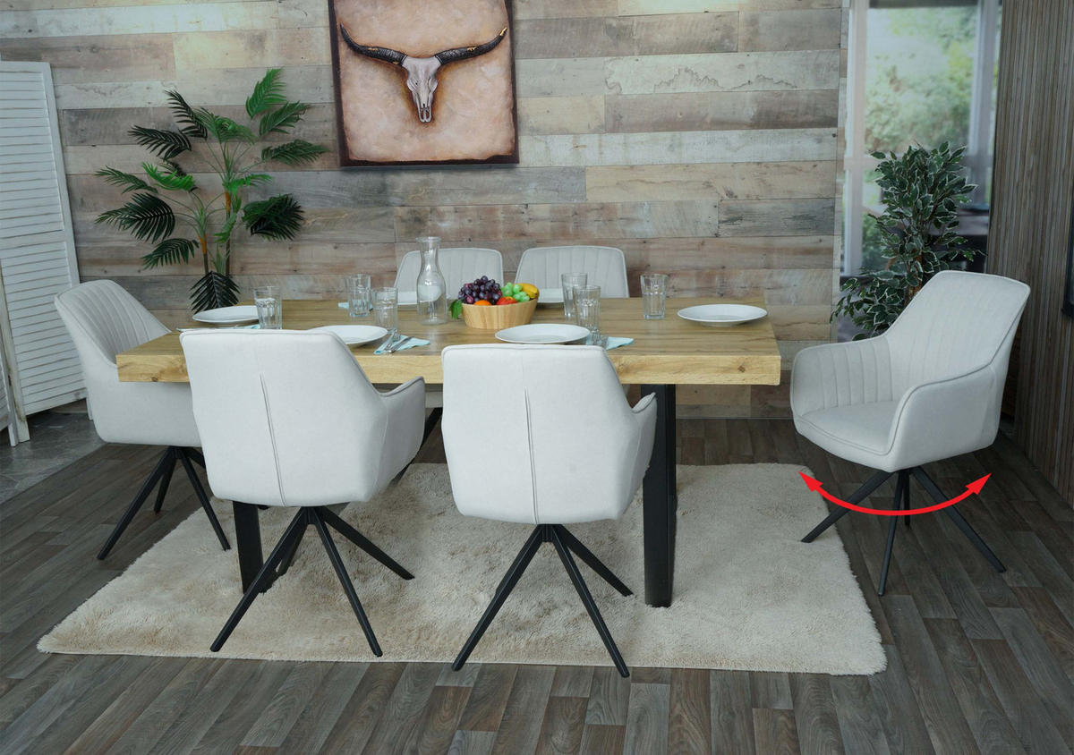 ESSZIMMERSTUHL Beige 6er-Set - Beige/Naturfarben, Textil (58/87/55cm) - MCW