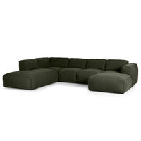 WOHNLANDSCHAFT mit Longchair - Schwarz/Grau, Kunststoff/Textil (325/71/235cm) - home24