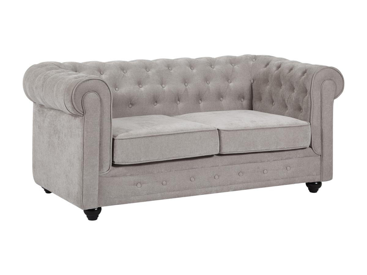 2-SITZER-SOFA - Stoff - Grau - CHESTERFIELD - Grau, Textil (88/72/168cm) - Vente-Unique