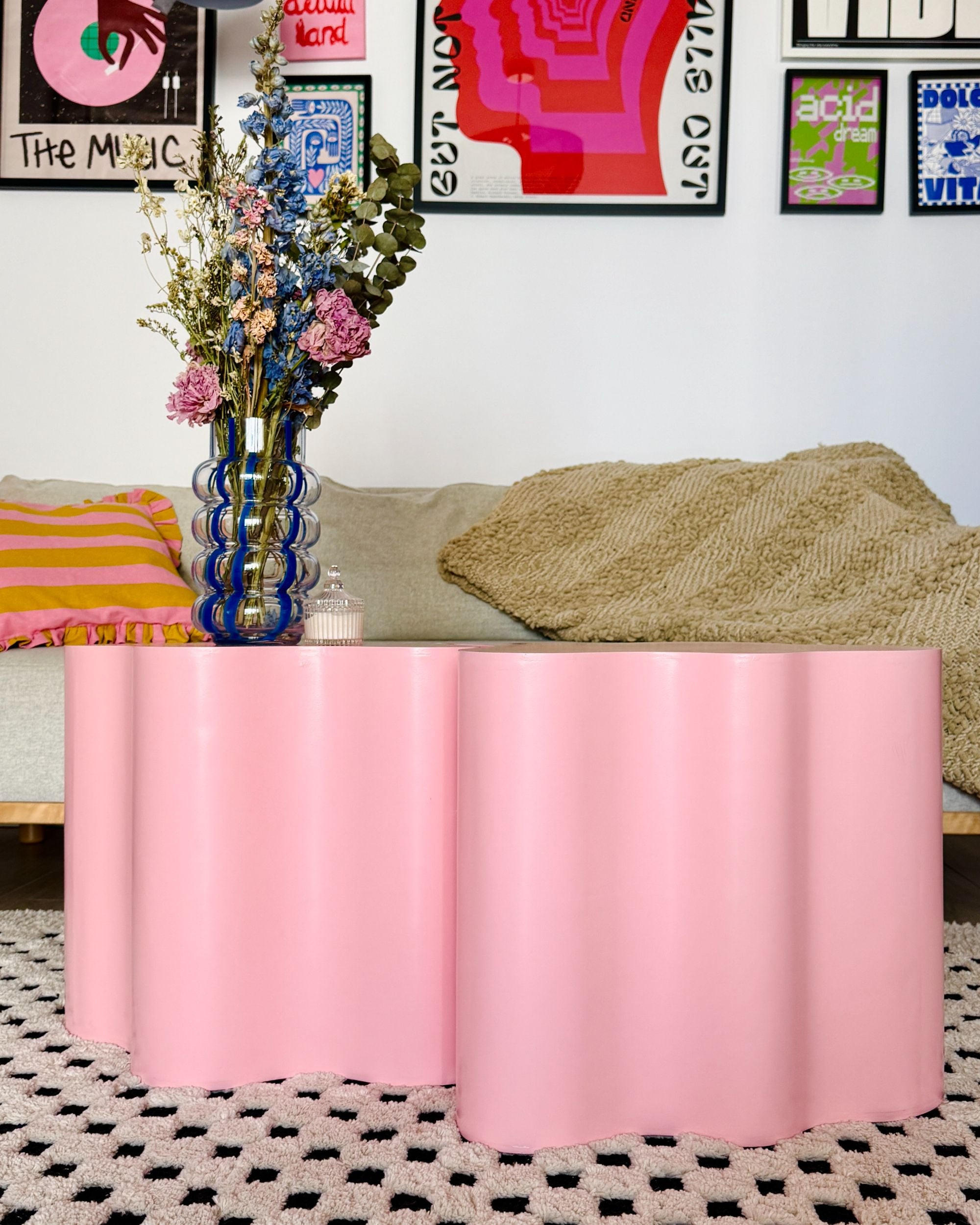 BEISTELLTISCH Rosa Sakami - Pink, Holzwerkstoff (45/40/45cm) - Beliani