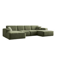 ECKSOFA U-Form Siena, U-förmiges Ecksofa, Stoff Salvador Olive - Olivgrün, Holz/Textil (344/165cm) - Kaiser Möbel