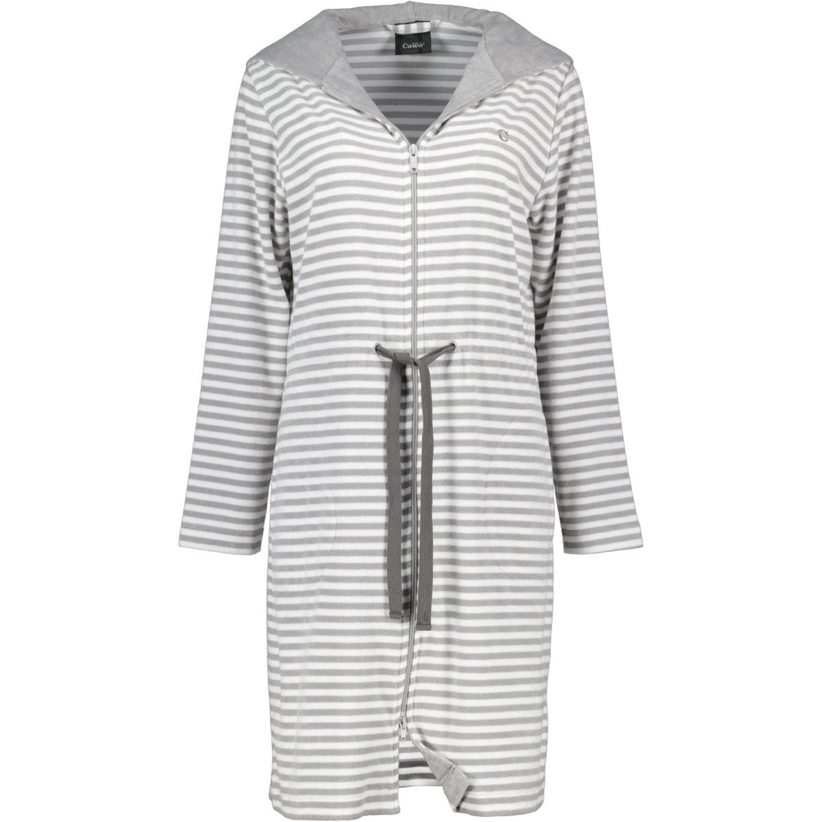 BADEMANTEL DAMEN KURZMANTEL MIT KAPUZE CAMPUS 834 PLATIN - 76 - Grau, Textil (Snull) - Cawoe