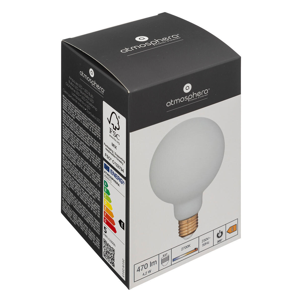 GLÜHBIRNE LED Opaline G125 - Weiß, Glas (9.5/9.5/14.5cm) - Atmosphera Createur d´interieur