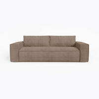 EXPRESS-SOFA umwandelbar Matratze Dunlopillo 160cm Velours côtelé Taupe 234cm - Taupe, Textil (234/90/100cm) - Sia Home