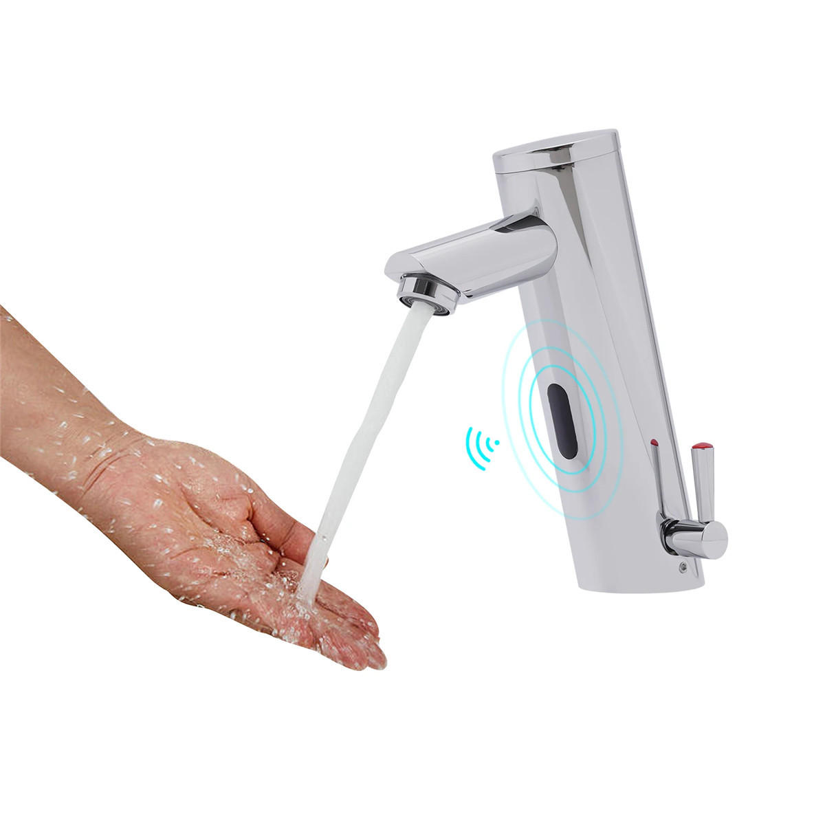 WASCHTISCHARMATUR Sensor berührungslos Badezimmerarmatur - Silberfarben, Metall (12.4/20/5.4cm) - Kaket