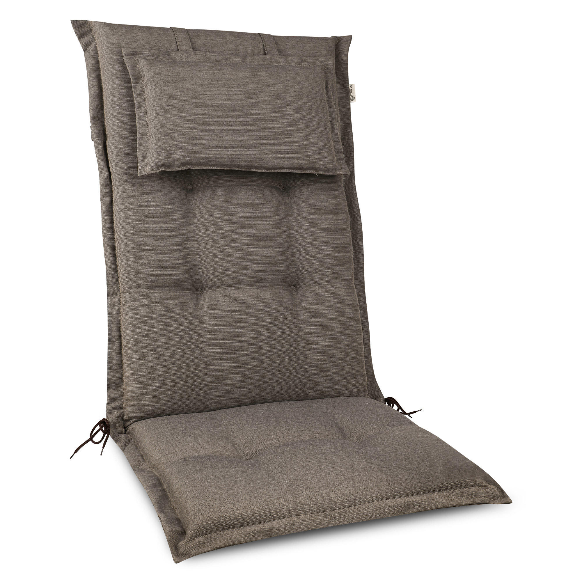 Beautissu Hochlehnerauflage Taupe 52x7x120 cm